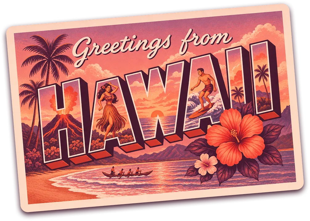 Vintage Hawaii postcard
